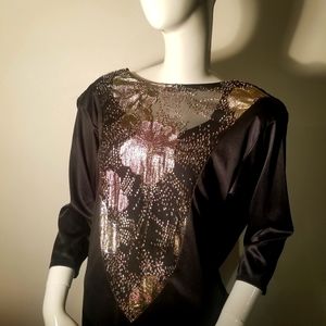 Sparkling Vintage 80's Drape back Dress
